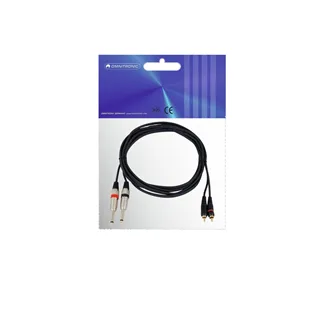 OMNITRONIC Adapterkabel 2xKlinke/2xCinch 3m sw