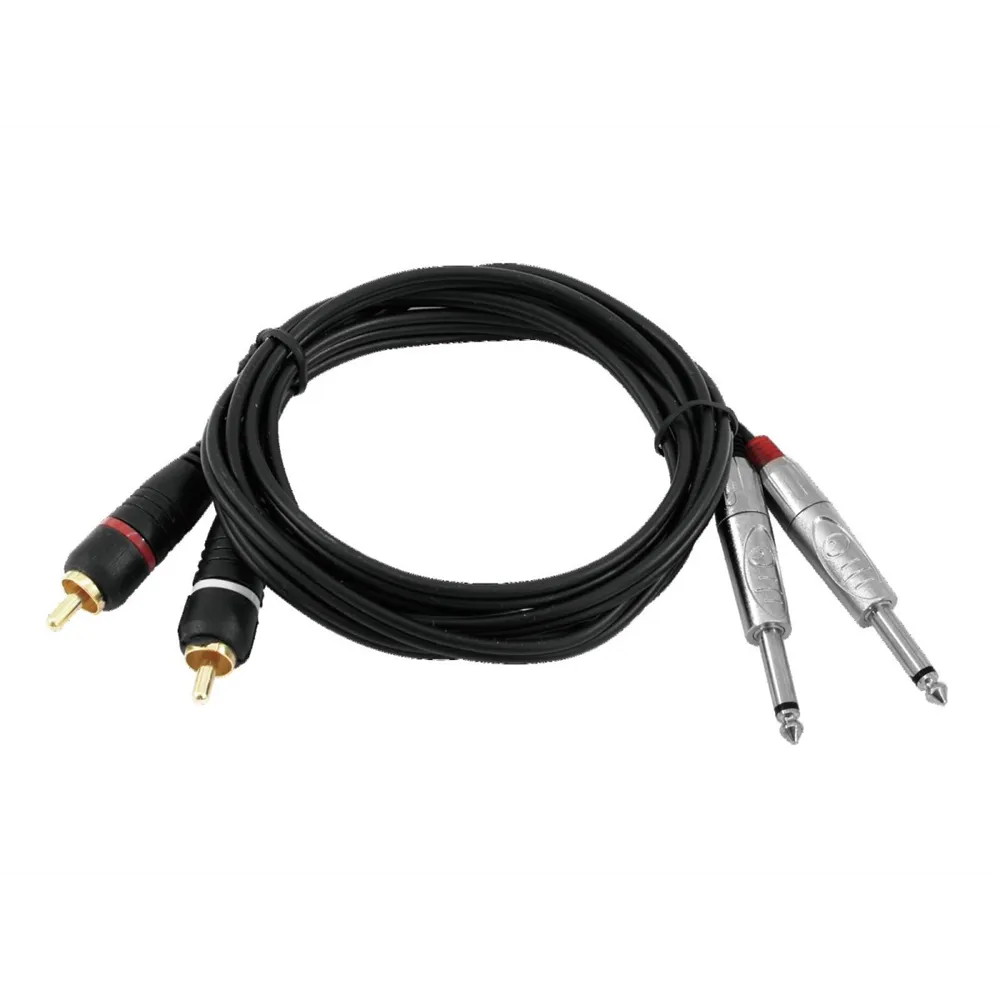 OMNITRONIC Adapterkabel 2xKlinke/2xCinch 6m sw