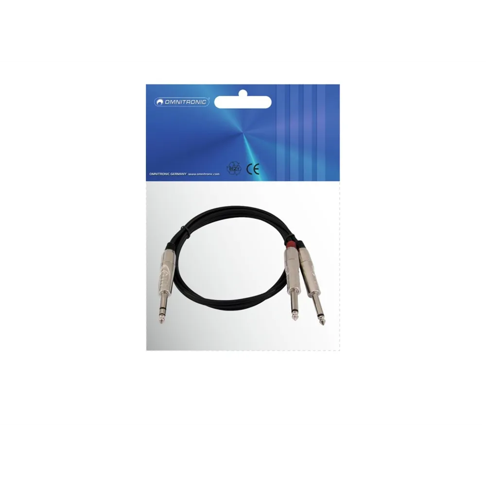 OMNITRONIC Adapterkabel Klinke/2xKlinke 3m