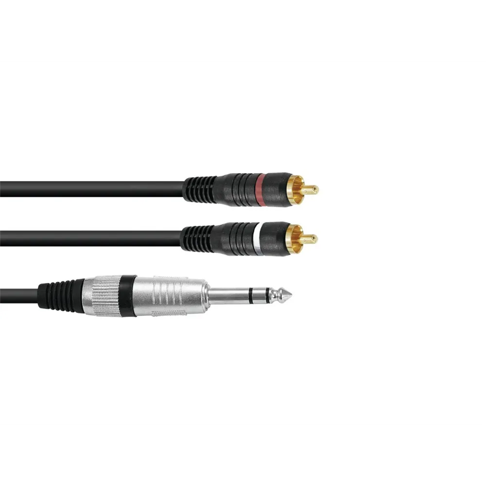 OMNITRONIC Adapterkabel Klinke Stereo/2xCinch 1,5m