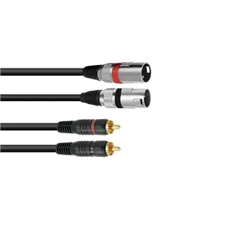 OMNITRONIC Adapterkabel 2xXLR(M)/2xCinch 1,0m sw