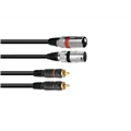 OMNITRONIC Adapterkabel 2xXLR(M)/2xCinch 1,0m sw