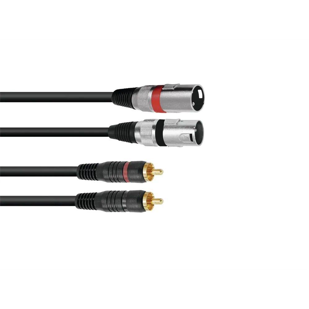 OMNITRONIC Adapterkabel 2xXLR(M)/2xCinch 1,0m sw