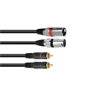 OMNITRONIC Adapterkabel 2xXLR(M)/2xCinch 1,5m sw