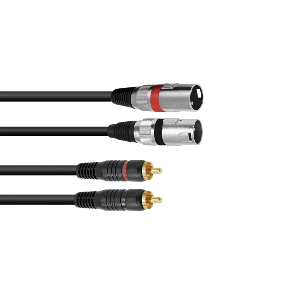 OMNITRONIC Adapterkabel 2xXLR(M)/2xCinch 1,5m sw