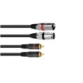 OMNITRONIC Adapterkabel 2xXLR(M)/2xCinch 3m sw