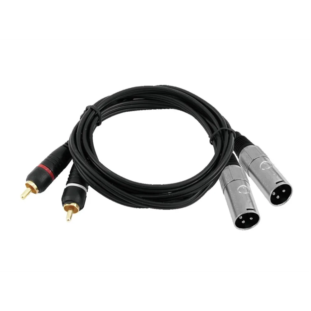 OMNITRONIC Adapterkabel 2xXLR(M)/2xCinch 3m sw