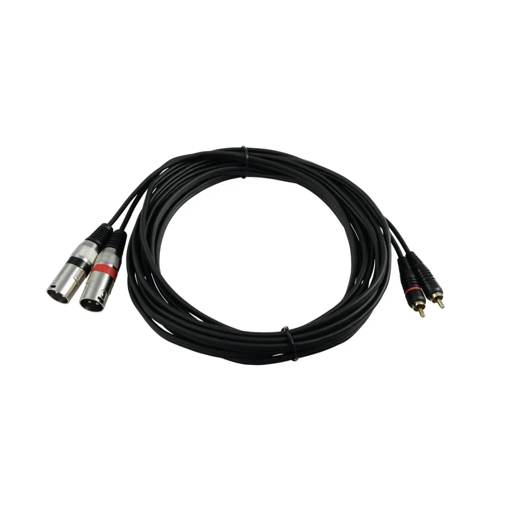 OMNITRONIC Adapterkabel 2xXLR(M)/2xCinch 6m sw