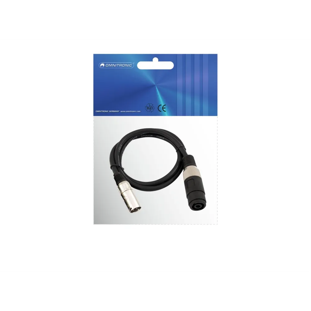 OMNITRONIC Adapterkabel Speaker(F)/XLR(M) 1m sw