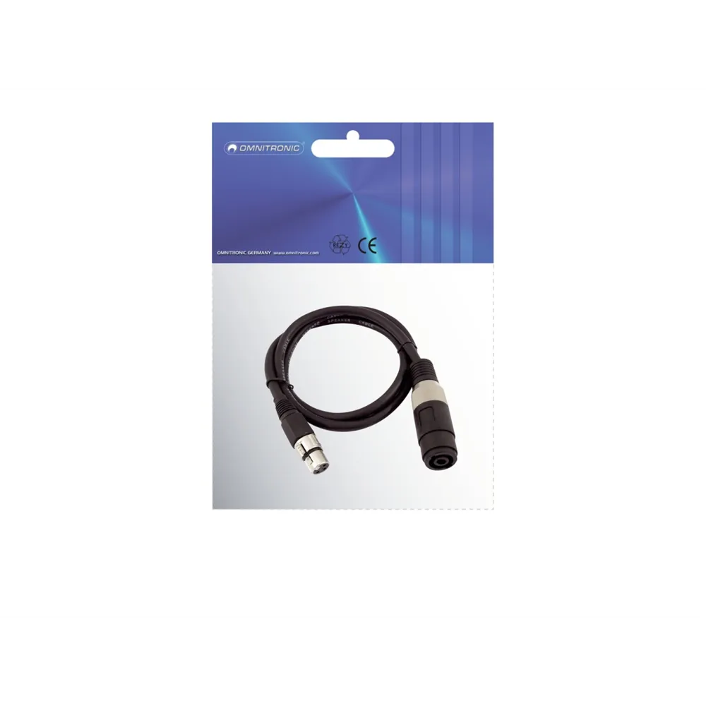 OMNITRONIC Adapterkabel Speaker(F)/XLR(F) 1m sw