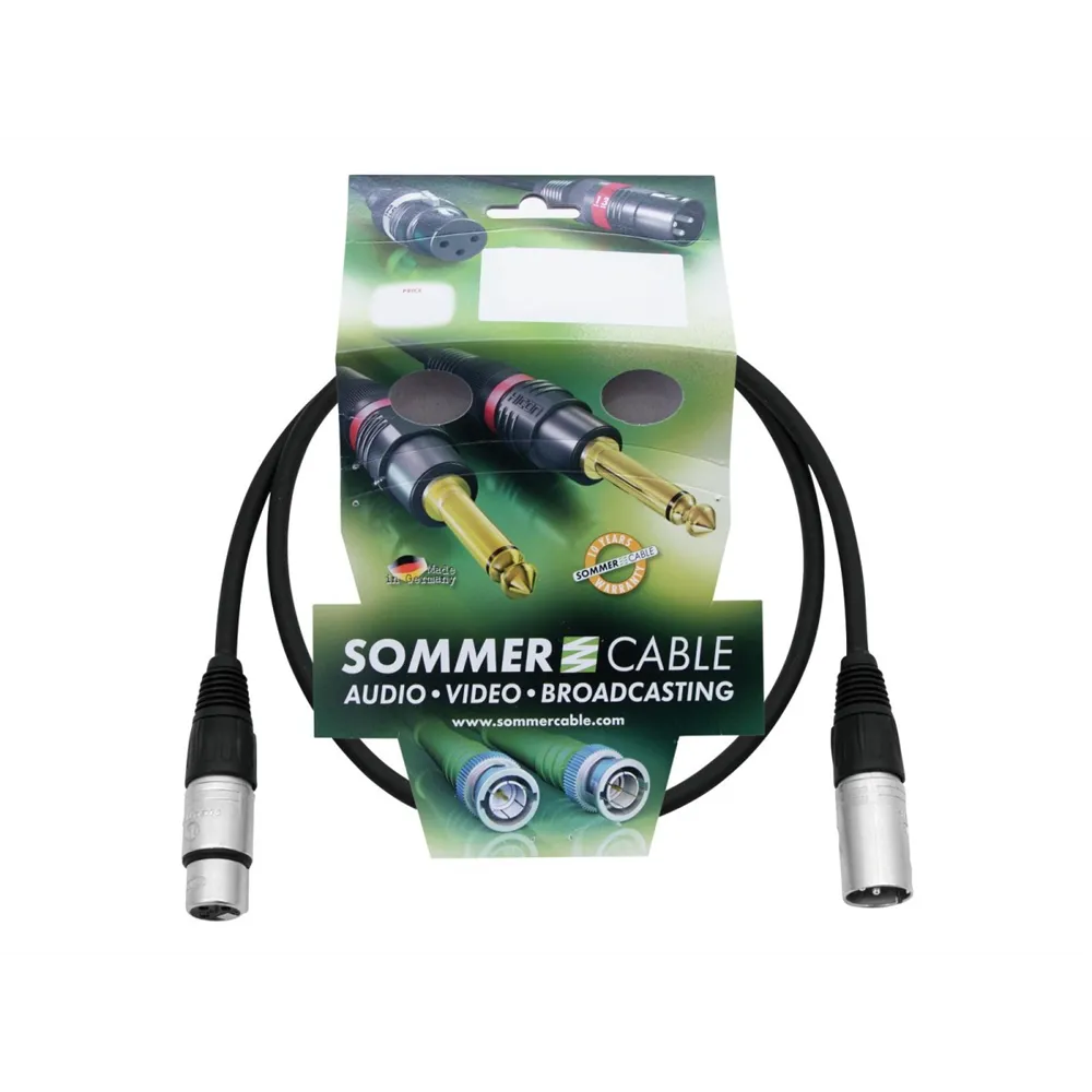 SOMMER CABLE XLR Kabel 3pol 0,5m sw Neutrik