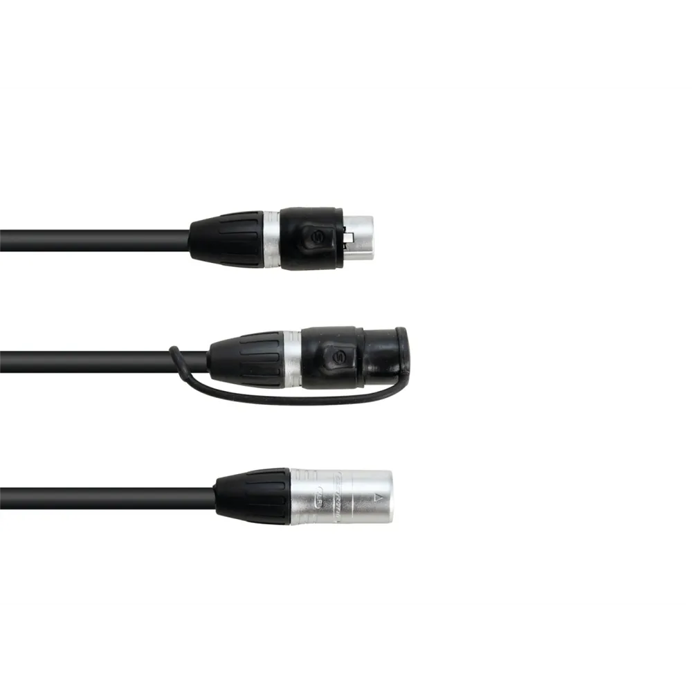 EUROLITE Adapterkabel DMX IP XLR 3pol(M)/2xIP XLR 3pol(F)
