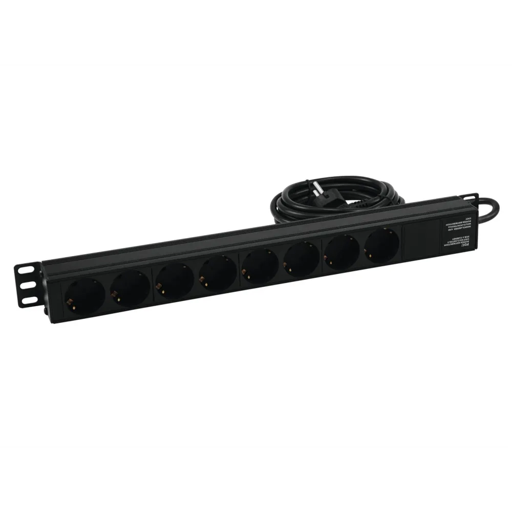 EUROLITE Steckdosenleiste R19-8 1HE sw 2,7m