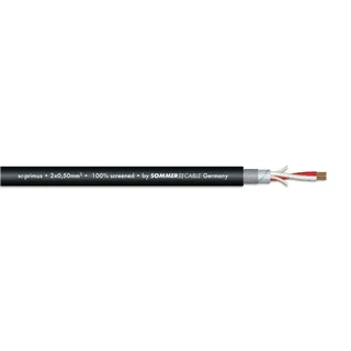 SOMMER CABLE Mikrofonkabel 2x0,50 100m sw SC-Primus FRNC