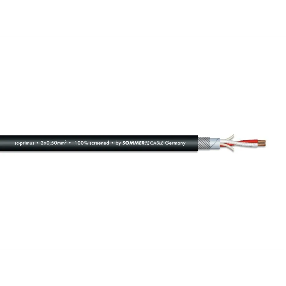 SOMMER CABLE Mikrofonkabel 2x0,50 100m sw SC-Primus FRNC