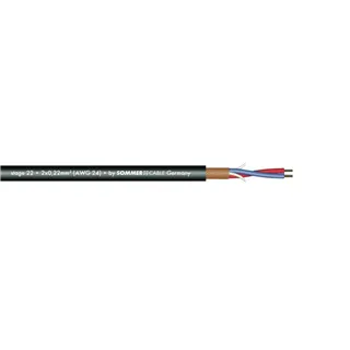 SOMMER CABLE Mikrofonkabel 2x0,22 100m sw Stage 22