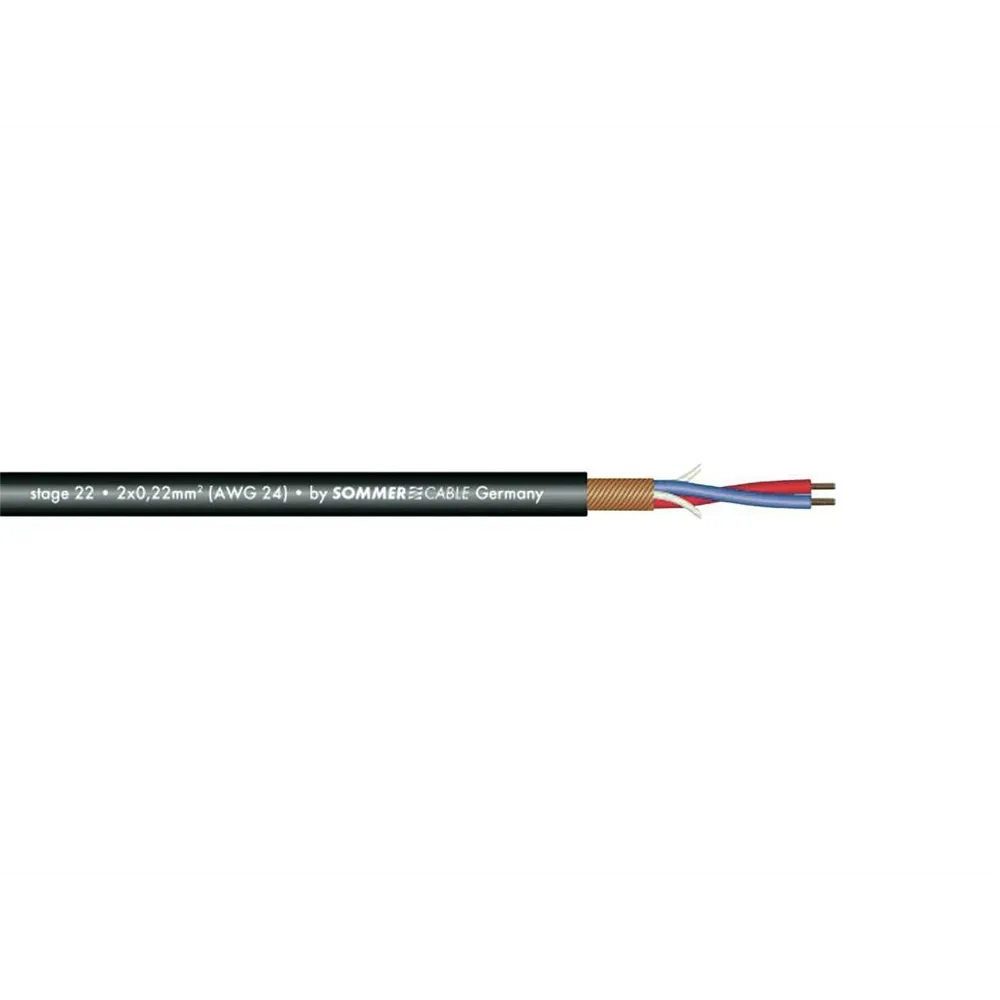 SOMMER CABLE Mikrofonkabel 2x0,22 100m sw Stage 22