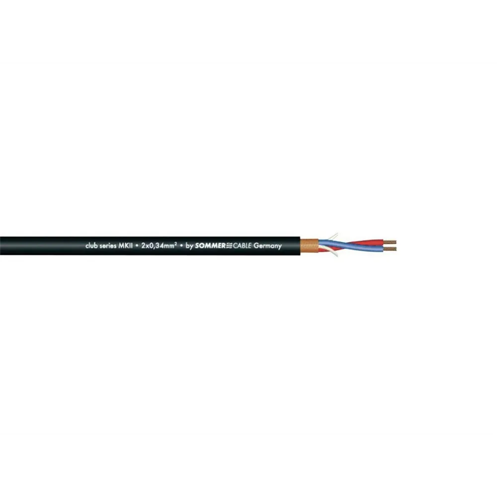 SOMMER CABLE Mikrofonkabel 2x0,34 100m sw CLUB SERIES
