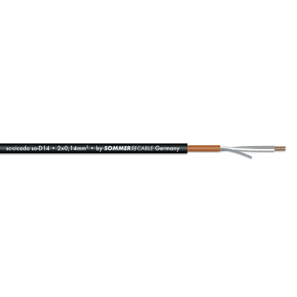 SOMMER CABLE Mikrofonkabel 2x0,14 100m sw SC-CICADA