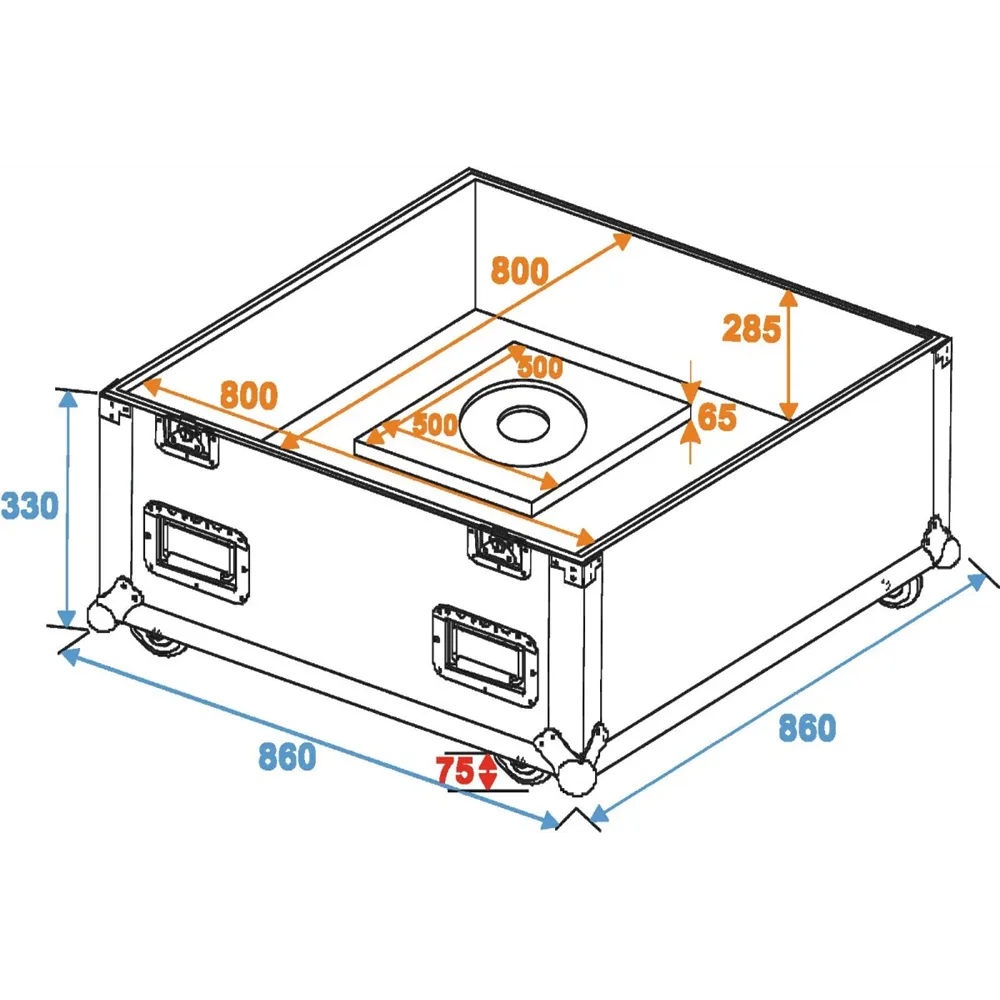 ROADINGER Flightcase Spiegelkugel 75cm
