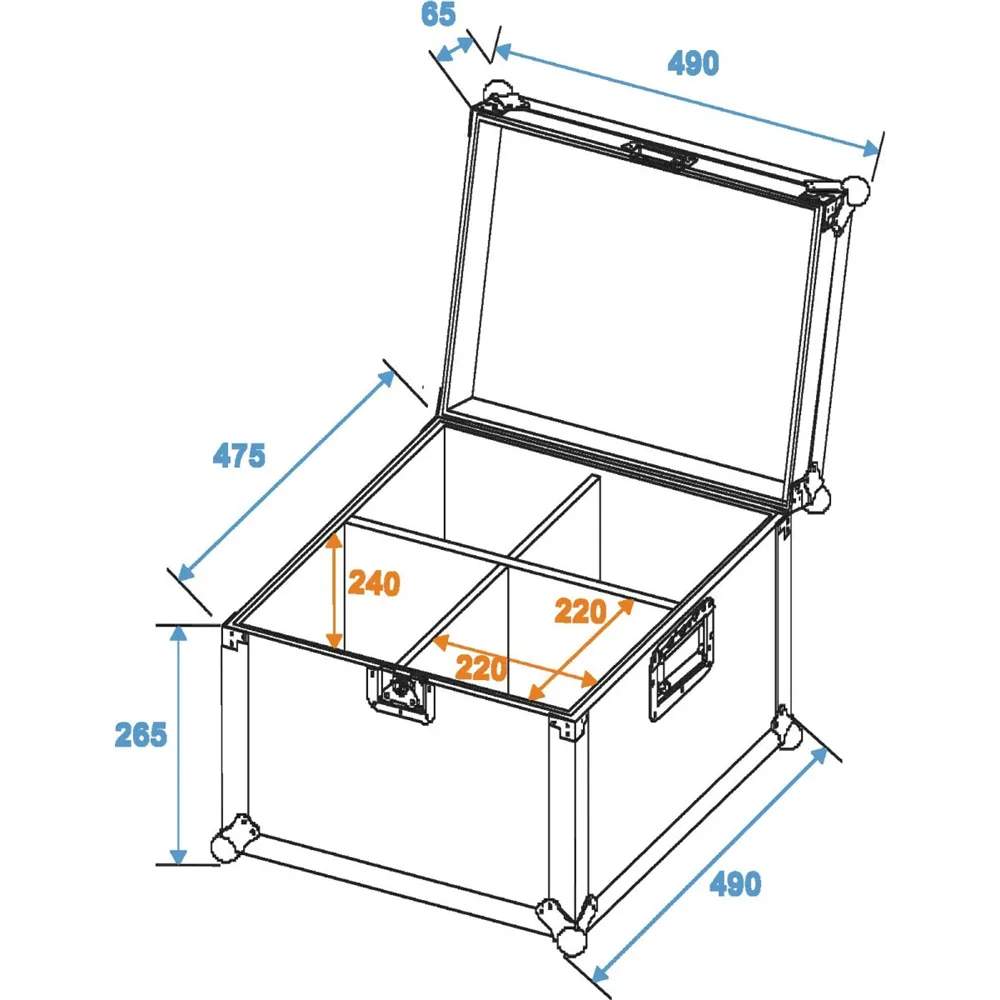 ROADINGER Flightcase EPS-56 4xPAR-56 Spot kurz