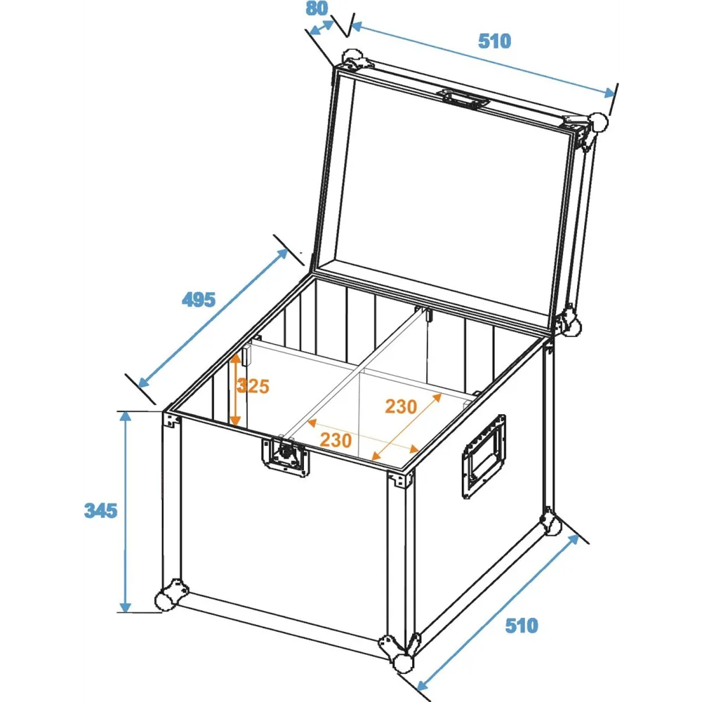 ROADINGER Flightcase 4x PAR-64 Spot kurz