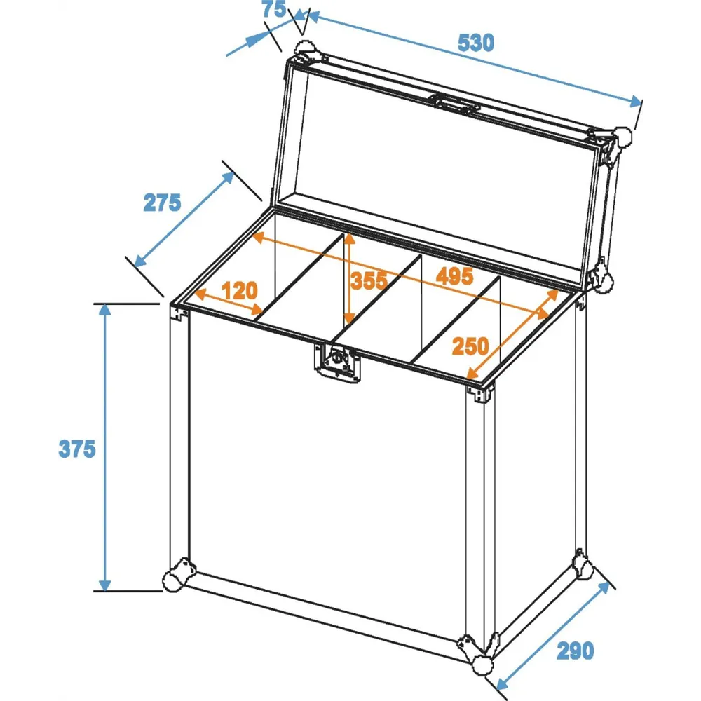 ROADINGER Flightcase 4x SLS Größe M