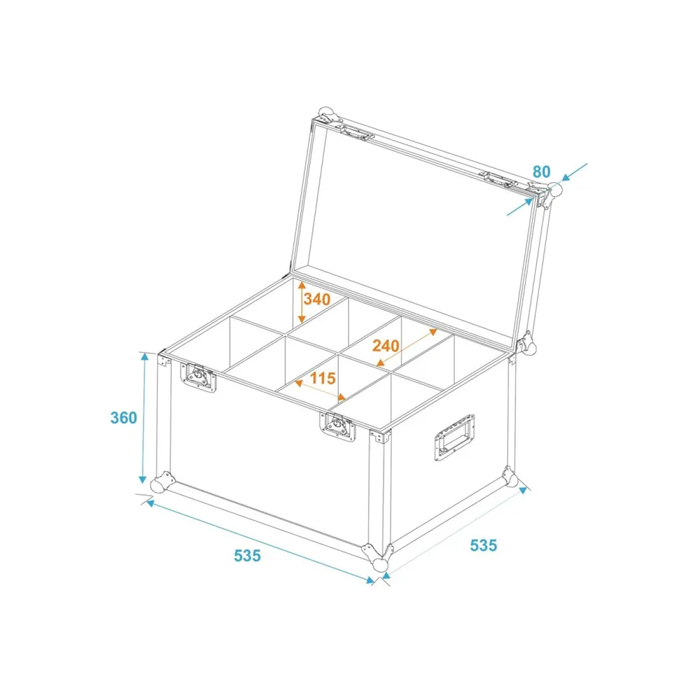 ROADINGER Flightcase 8x SLS Größe M