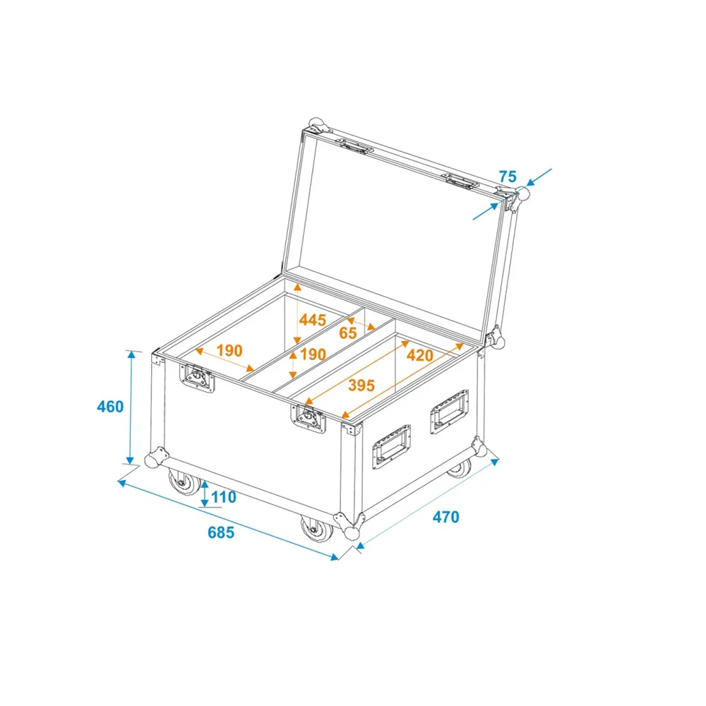 ROADINGER Flightcase 2x TMH-W555