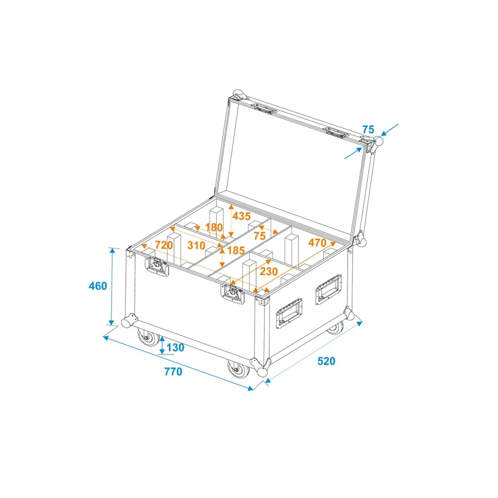 ROADINGER Flightcase 4x TMH-W400