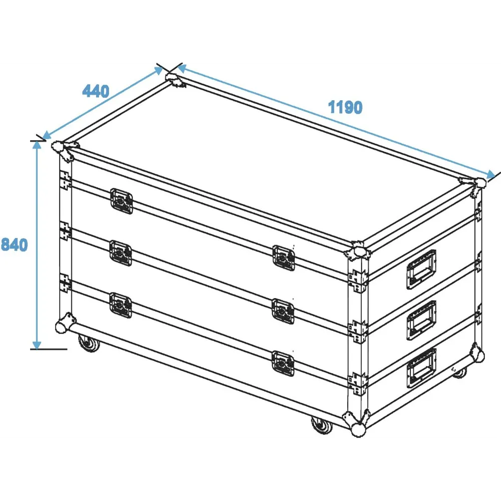 ROADINGER Flightcase 12x LED-Leiste mit Rollen