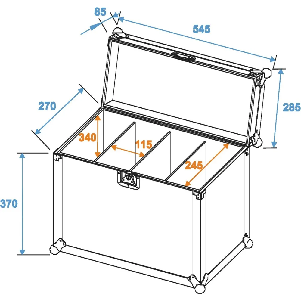 ROADINGER Flightcase EC-SL4M 4x SLS Größe M