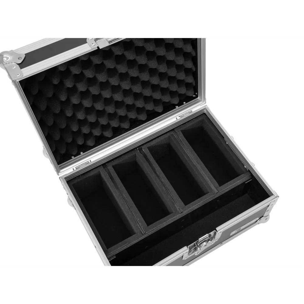 ROADINGER Flightcase EC-4AC 4x AKKU Flat Light Serie