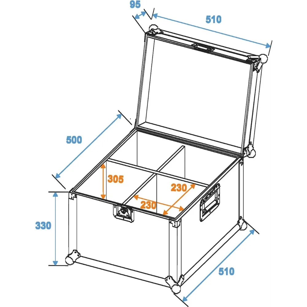 ROADINGER Flightcase EP-64 4x PAR-64 Spot kurz