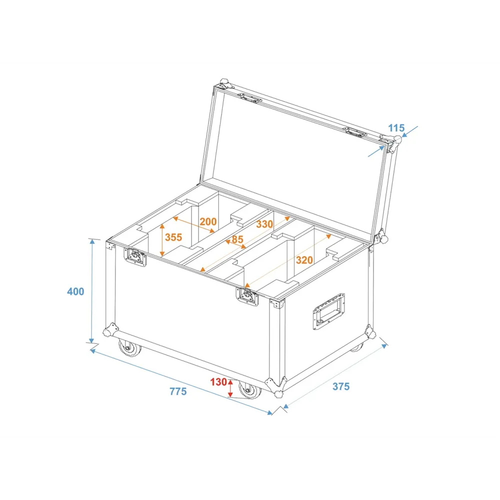 ROADINGER Flightcase 2x DMH-75.i/DMH-80/TMH XB-130