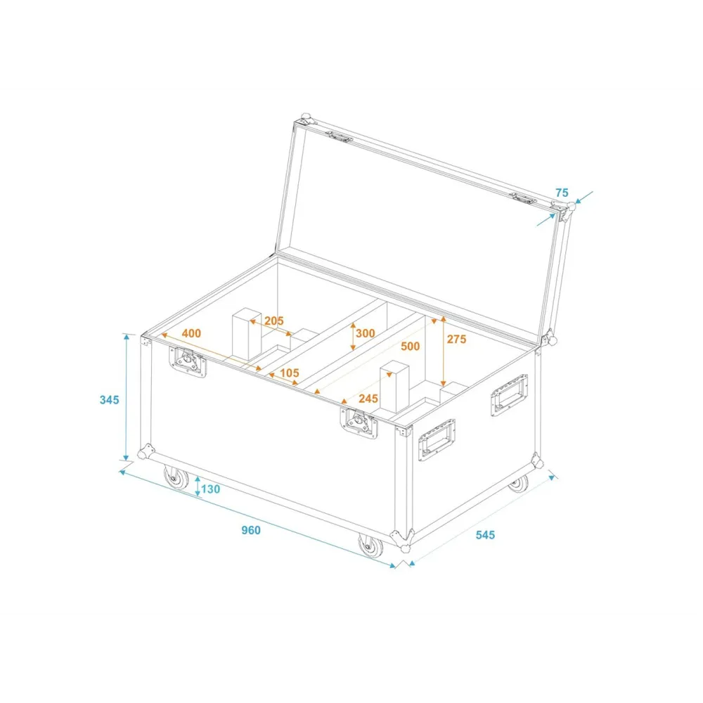 ROADINGER Flightcase 2x THA-250F