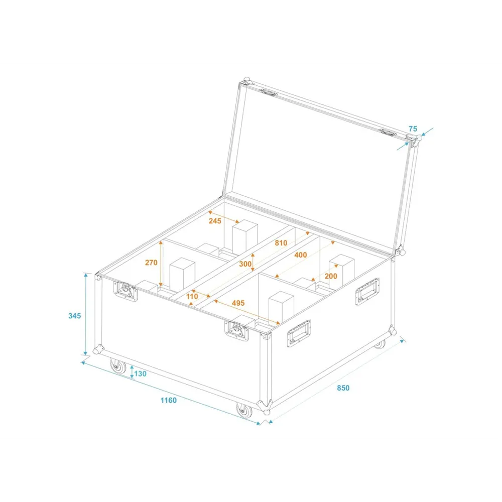 ROADINGER Flightcase 4x THA-250F