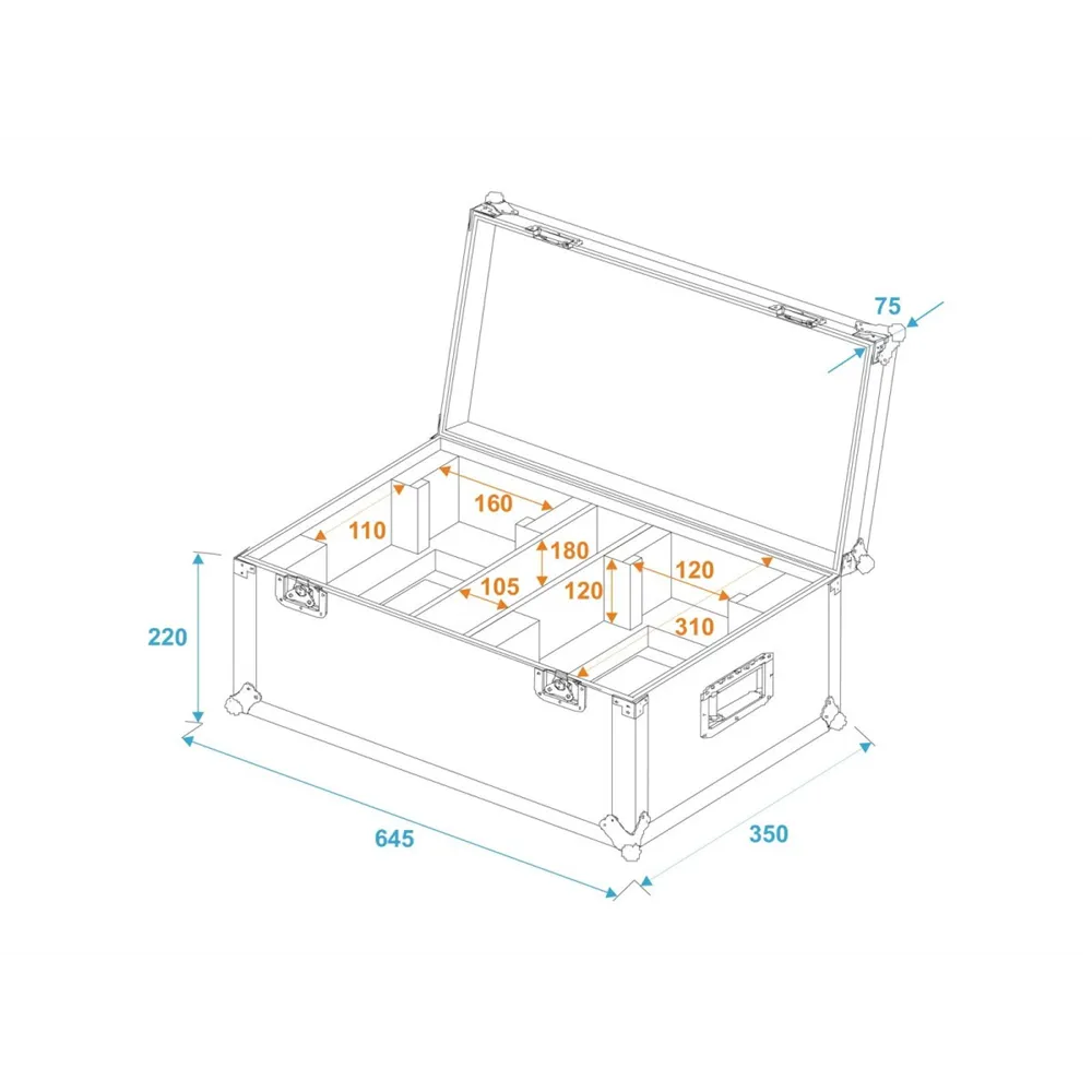 ROADINGER Flightcase 2x THA-40 PC