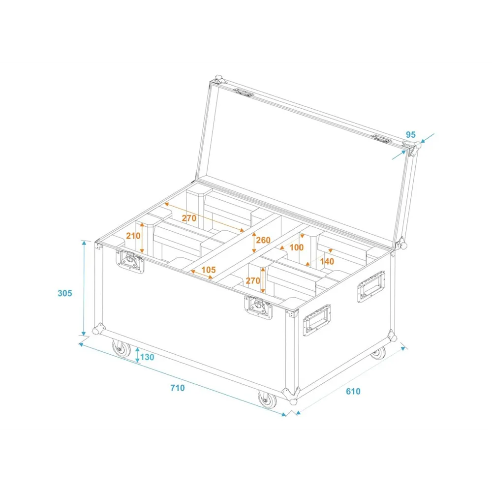 ROADINGER Flightcase 4x LED TMH-X1 Moving-Head Beam mit Rollen