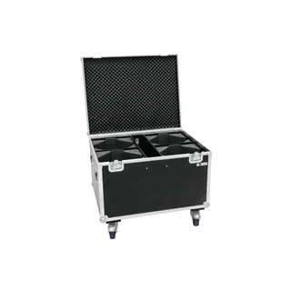ROADINGER Flightcase 4x LED THA-100F/THA-120PC mit Rollen
