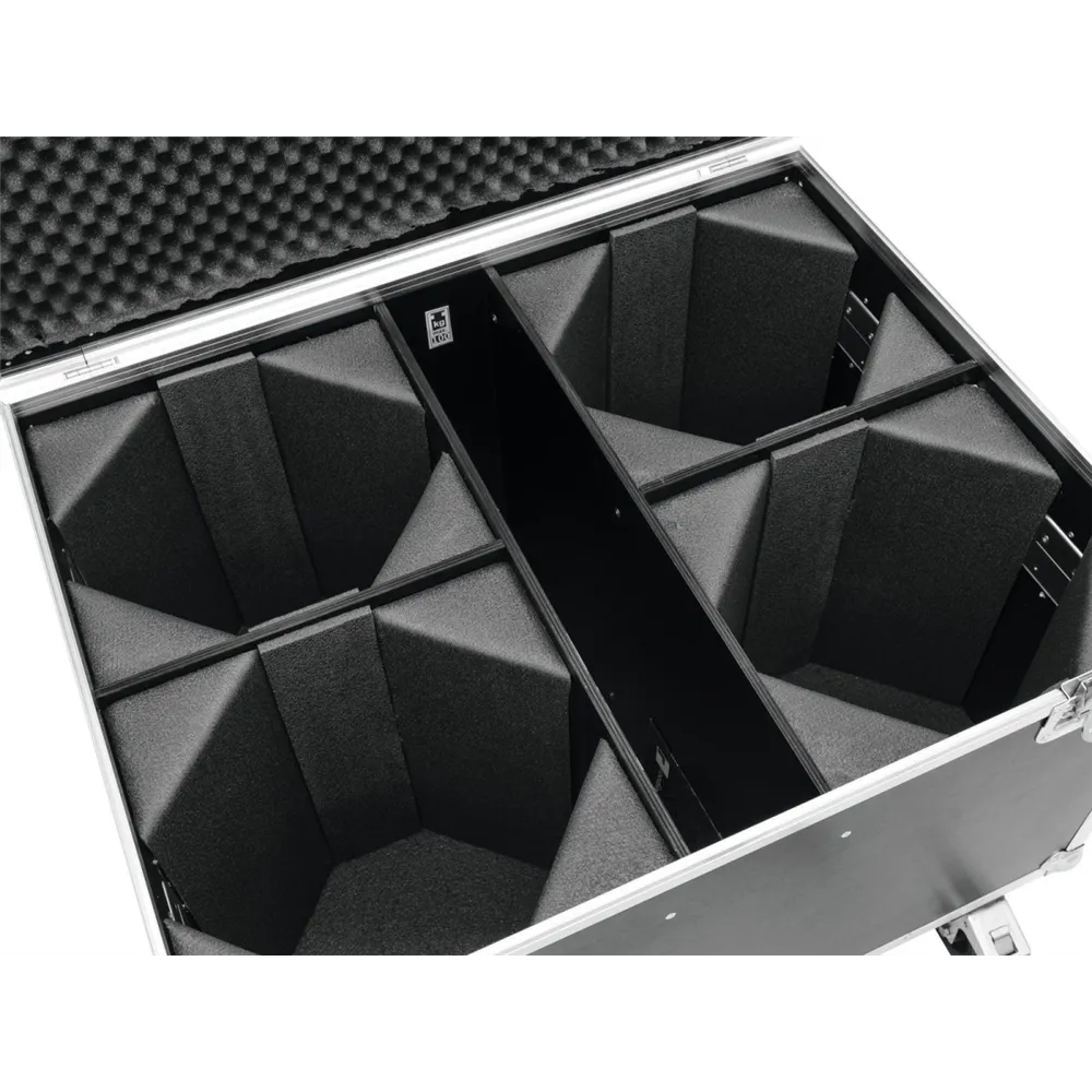 ROADINGER Flightcase 4x LED THA-100F/THA-120PC mit Rollen