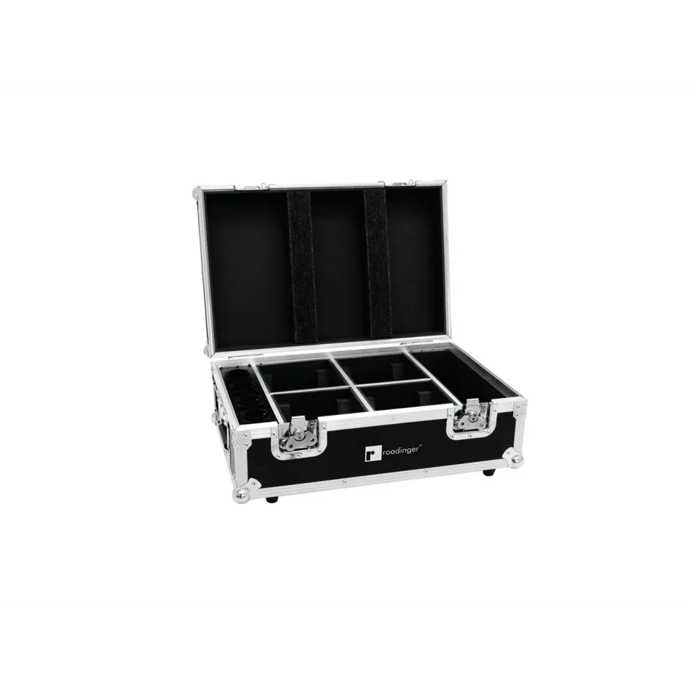 ROADINGER Flightcase 4x AKKU TL-3 Trusslight QuickDMX mit Ladefunktion