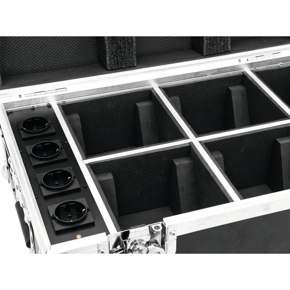 ROADINGER Flightcase 4x AKKU TL-3 Trusslight QuickDMX mit Ladefunktion