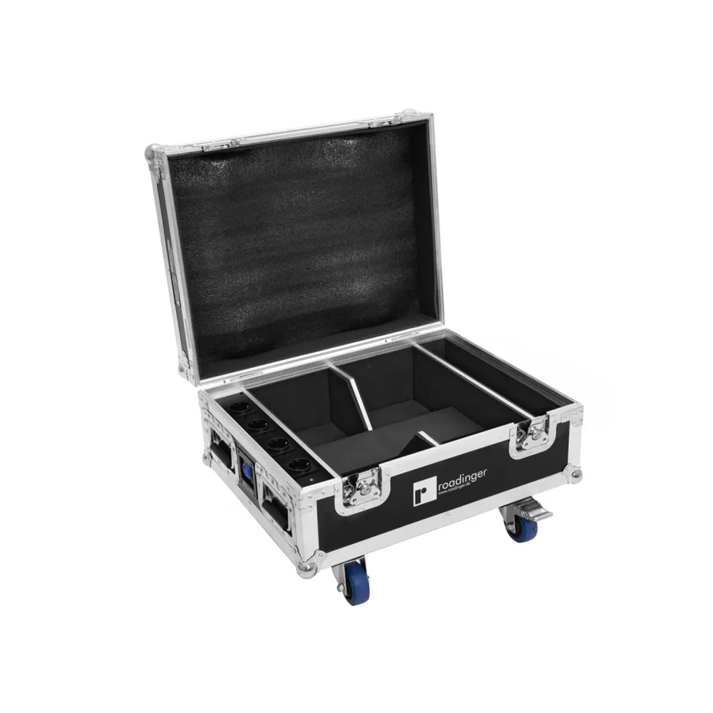 ROADINGER Flightcase 4x AKKU IP UP-4 QuickDMX mit Ladefunktion