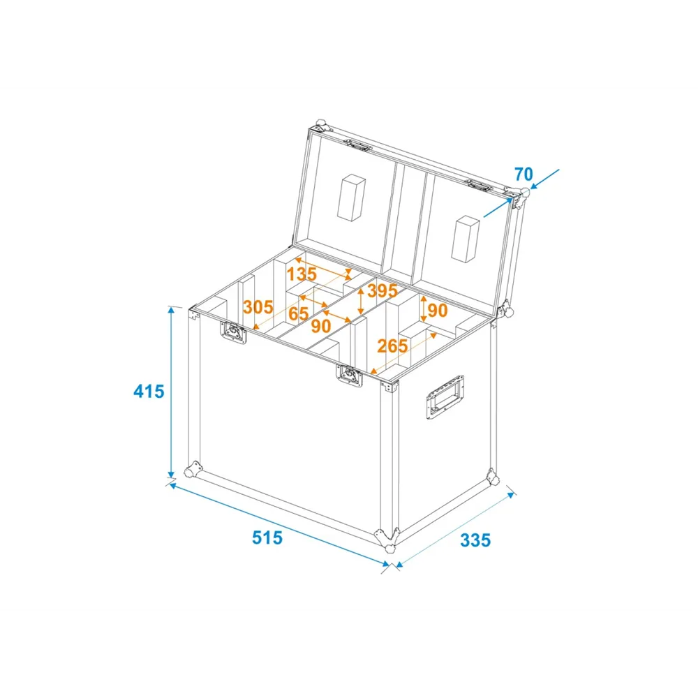 ROADINGER Flightcase 2x LED TMH-41