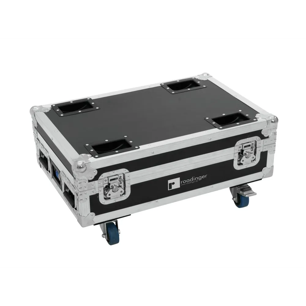 ROADINGER Flightcase 4x AKKU BAR-6 Glow QCL Flex QuickDMX mit Ladefunktion