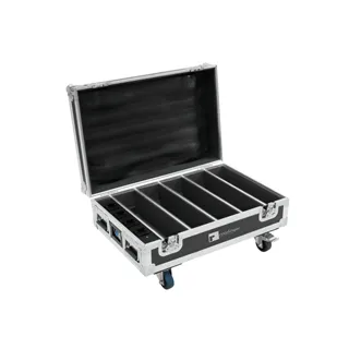 ROADINGER Flightcase 4x AKKU BAR-6 Glow QCL Flex QuickDMX mit Ladefunktion