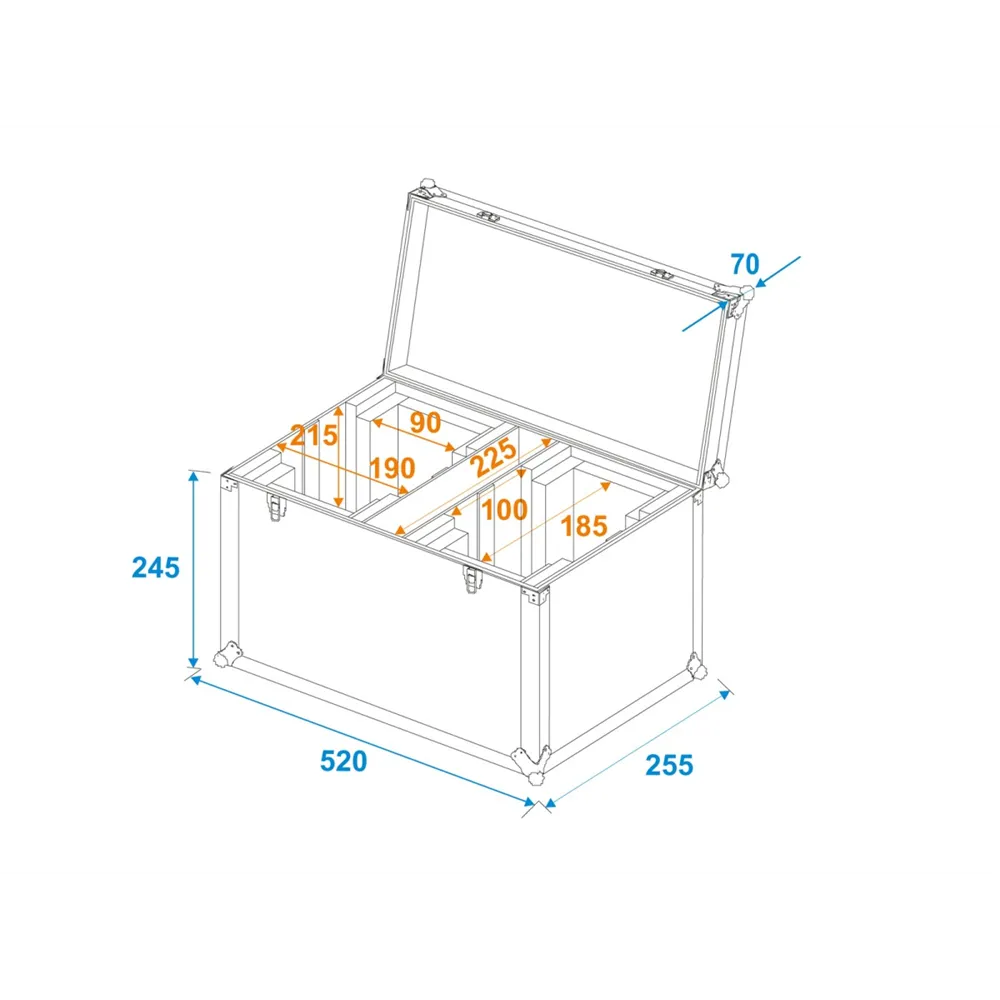 ROADINGER Flightcase 2x LED TMH-17