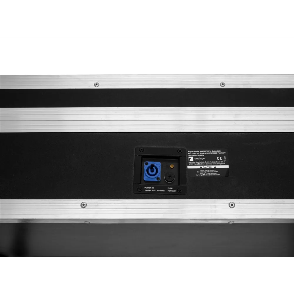 ROADINGER Flightcase 8x AKKU IP UP-4 QuickDMX mit Ladefunktion