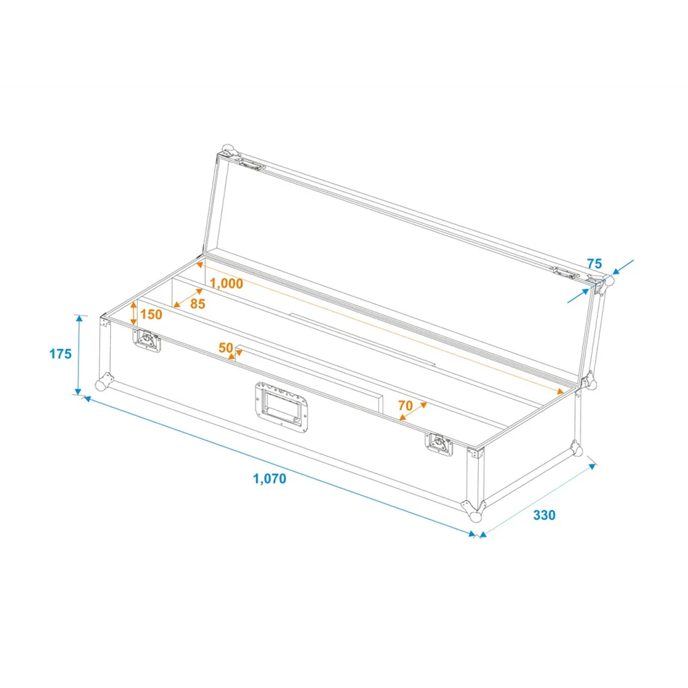 ROADINGER Flightcase 2x LED STP-7
